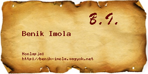 Benik Imola névjegykártya